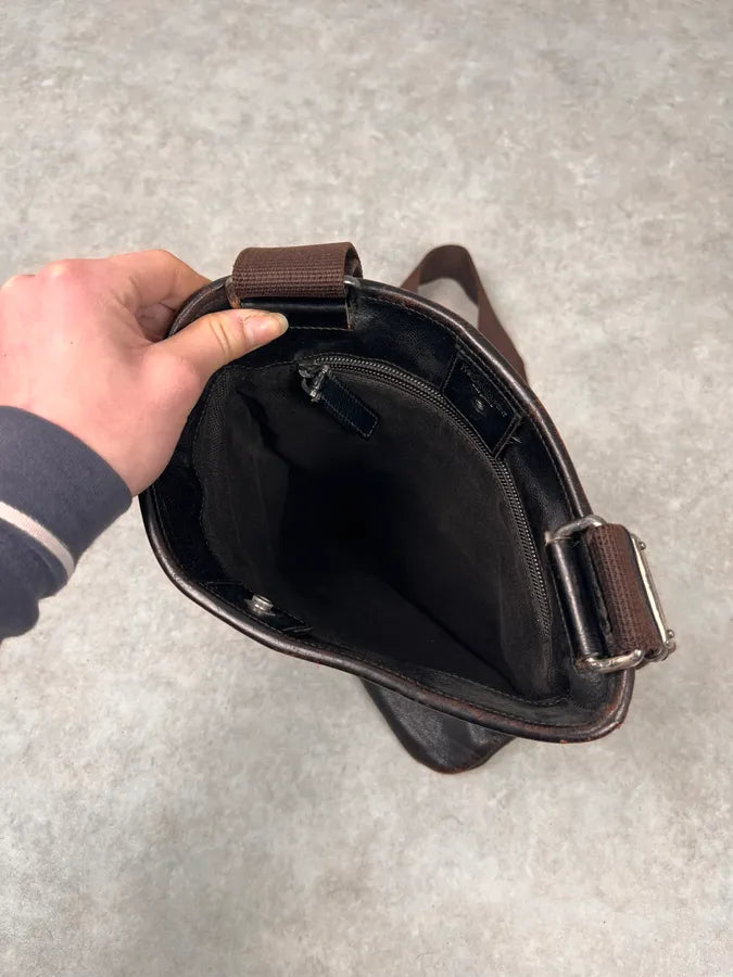 AW2002 Yves Saint Laurent Brown Leather Shoulder Bag yvfPfTd 8