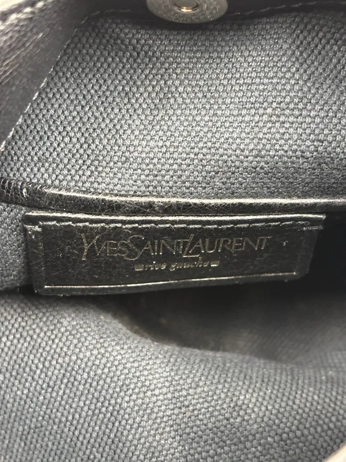AW2002 Yves Saint Laurent Navy Denim Horn-Buckle Handle Bag uKJnAKP 9