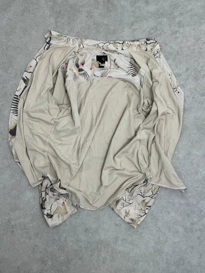AW2003 Cavalli Asian Fantasy World Bird Cream Shirt GPCeehw 7