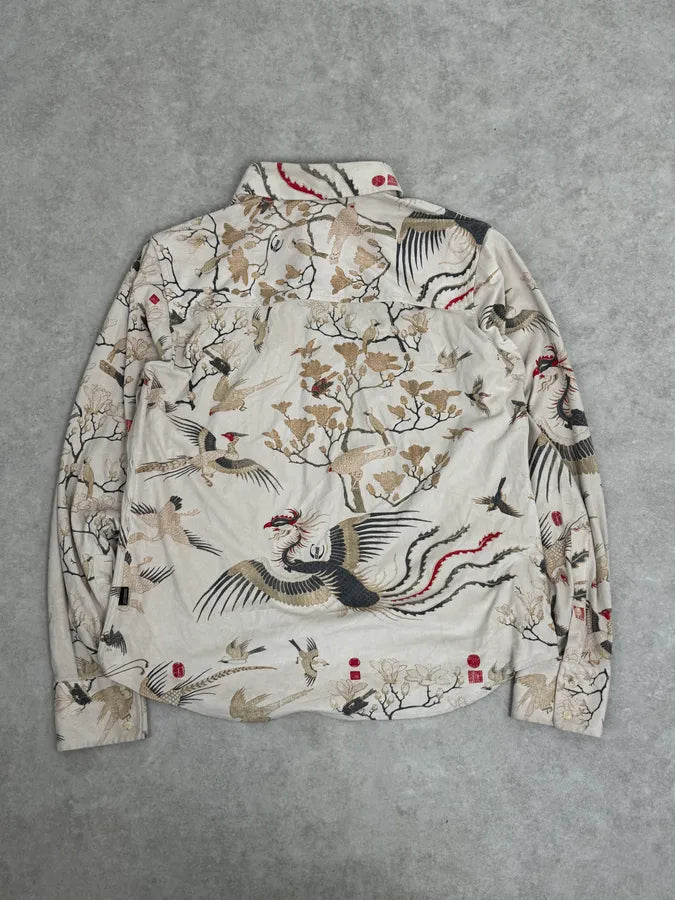 AW2003 Cavalli Asian Fantasy World Bird Cream Shirt GPCeehw 5