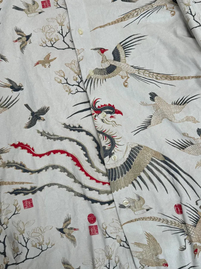 AW2003 Cavalli Asian Fantasy World Bird Cream Shirt GPCeehw 9