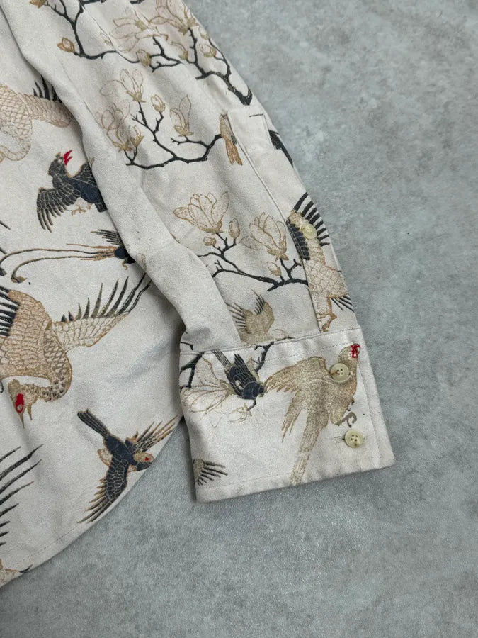 AW2003 Cavalli Asian Fantasy World Bird Cream Shirt GPCeehw 8