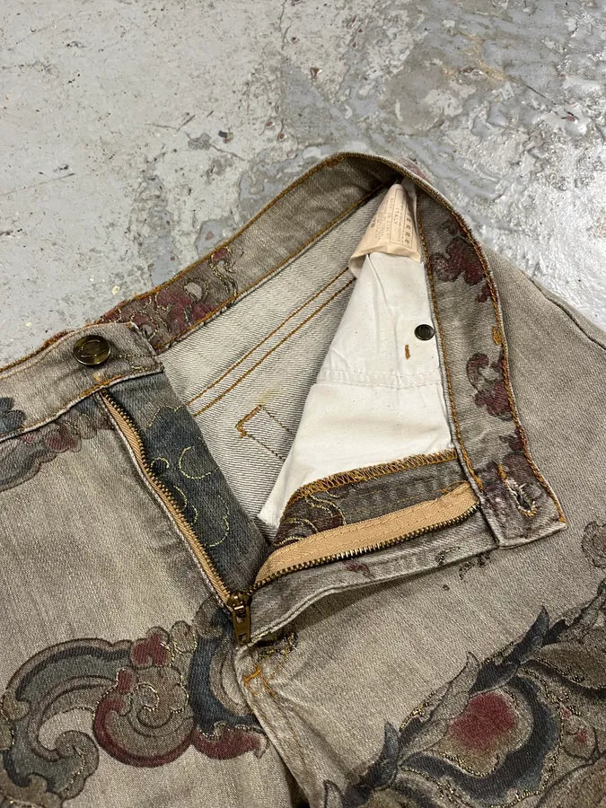 AW2003 Cavalli Asian World Fantasy Grey Denim Jeans RusTORD 10