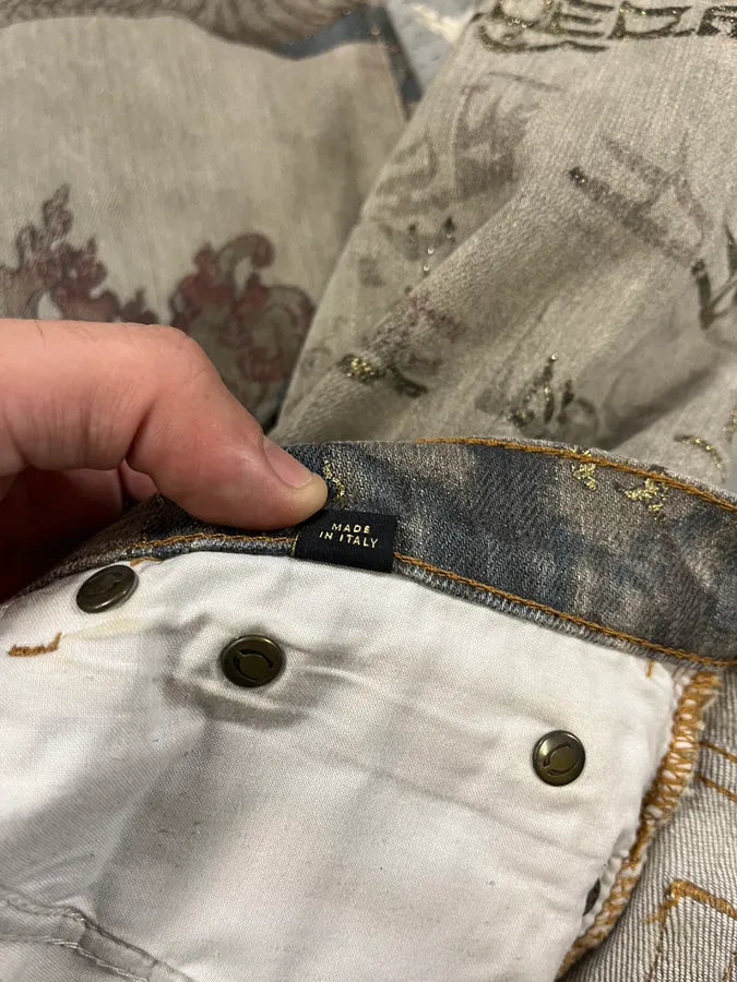 AW2003 Cavalli Asian World Fantasy Grey Denim Jeans RusTORD 12