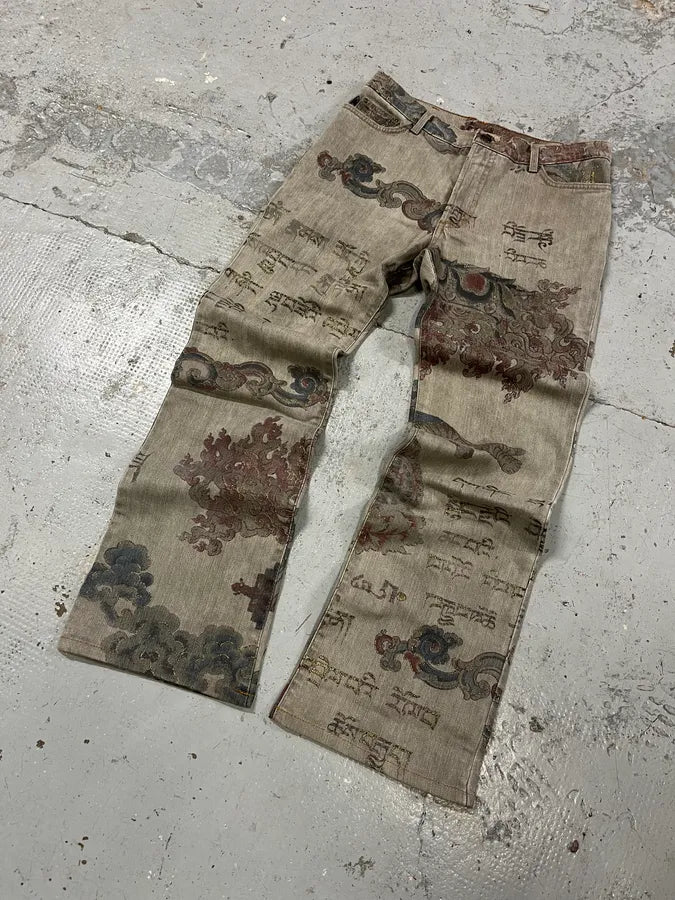 AW2003 Cavalli Asian World Fantasy Grey Denim Jeans RusTORD 4