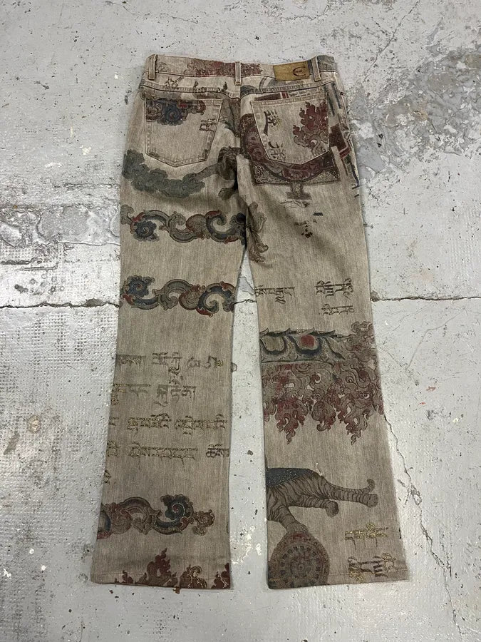 AW2003 Cavalli Asian World Fantasy Grey Denim Jeans RusTORD 7