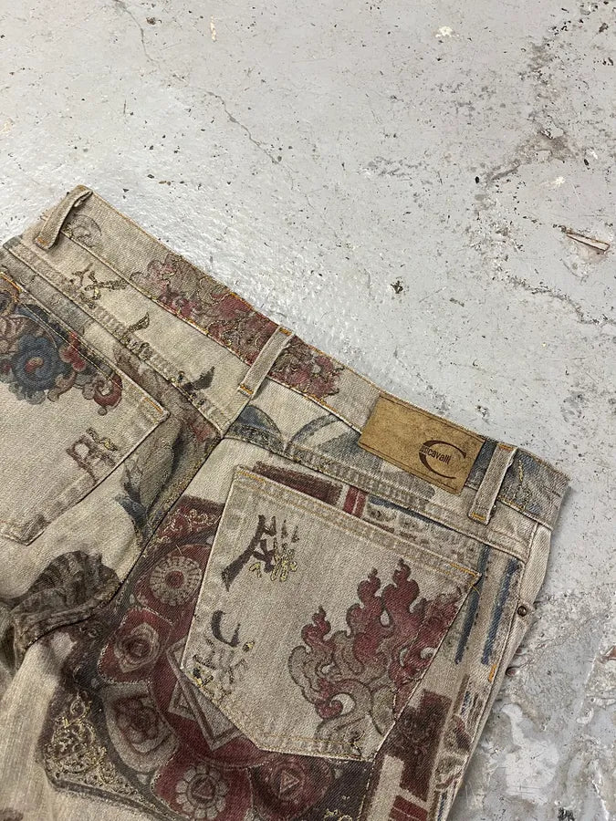 AW2003 Cavalli Asian World Fantasy Grey Denim Jeans RusTORD 8