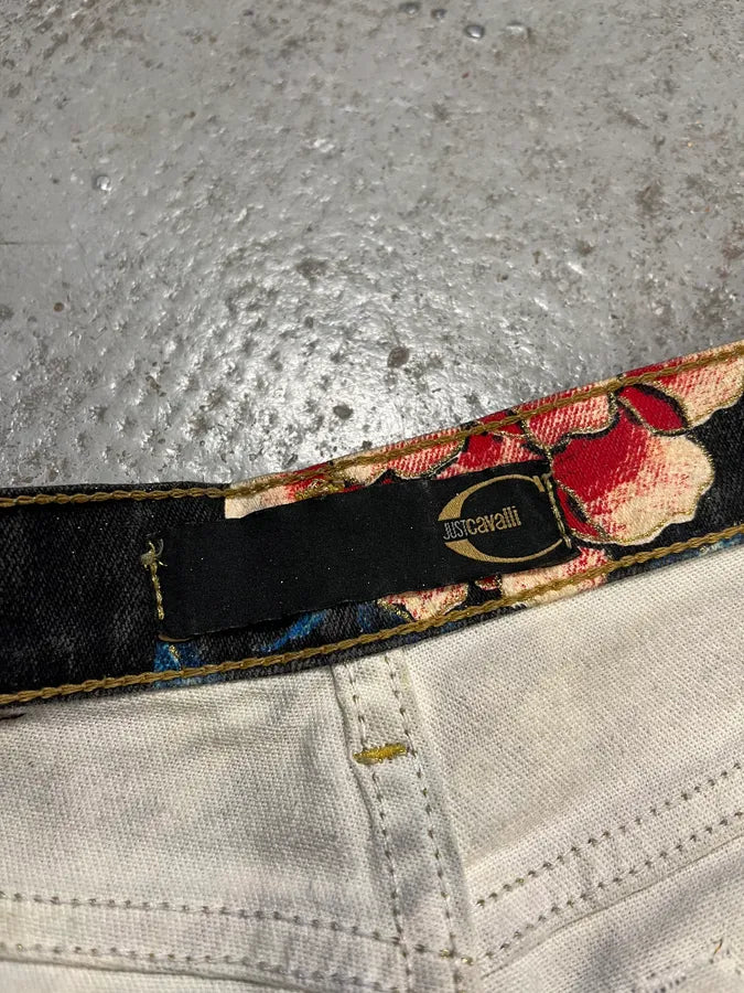 AW2003 Cavalli Asian World Flowers Grey Denim Jeans XSyhaNB 10