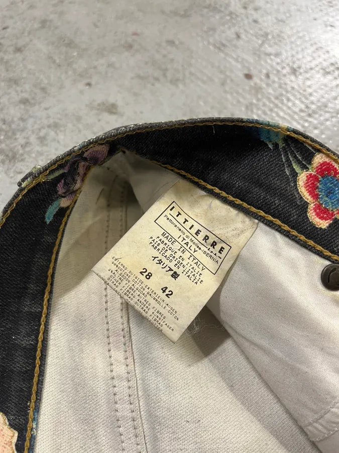 AW2003 Cavalli Asian World Flowers Grey Denim Jeans XSyhaNB 12