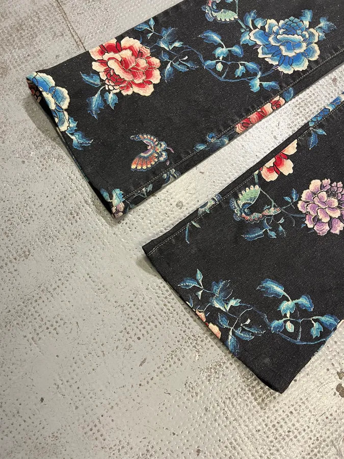 AW2003 Cavalli Asian World Flowers Grey Denim Jeans XSyhaNB 6