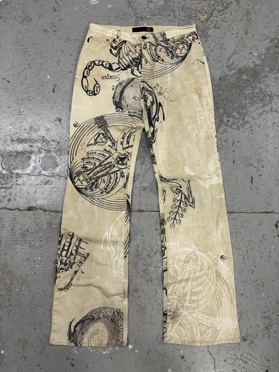 AW2003 Cavalli Astrology Beige Deus Pants (S) AjPqitc 0