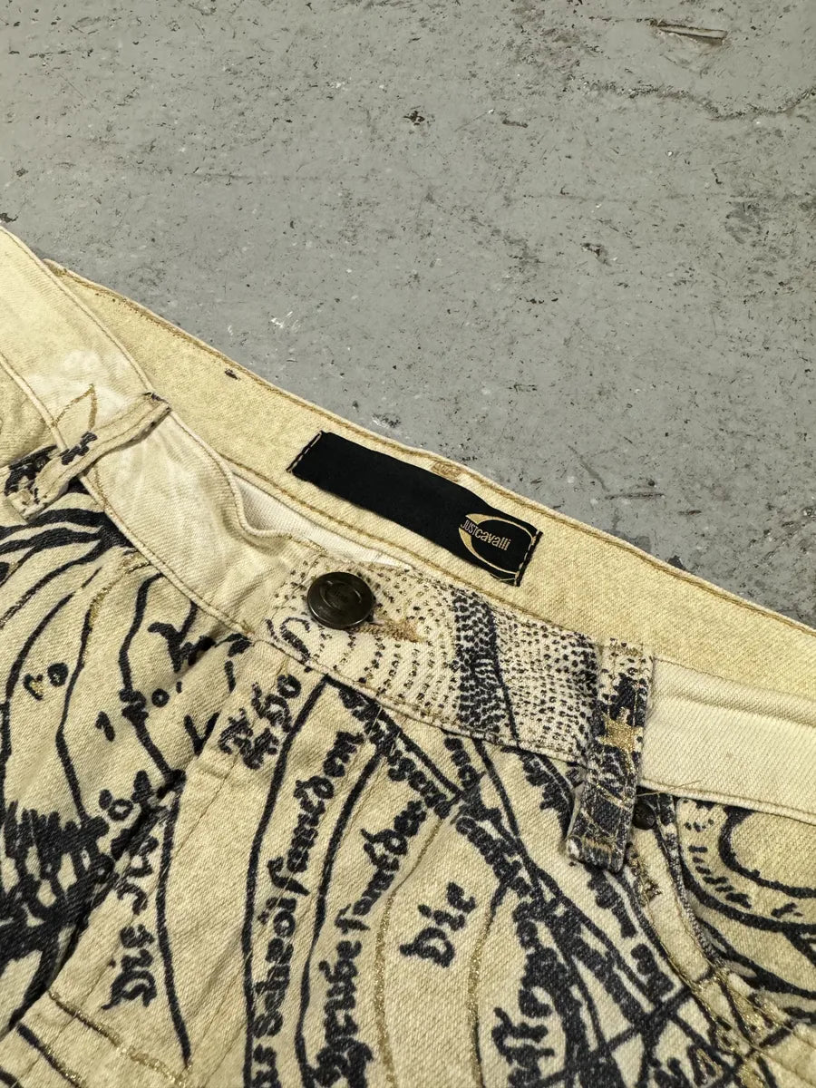 AW2003 Cavalli Astrology Beige Deus Pants (S) AjPqitc 10