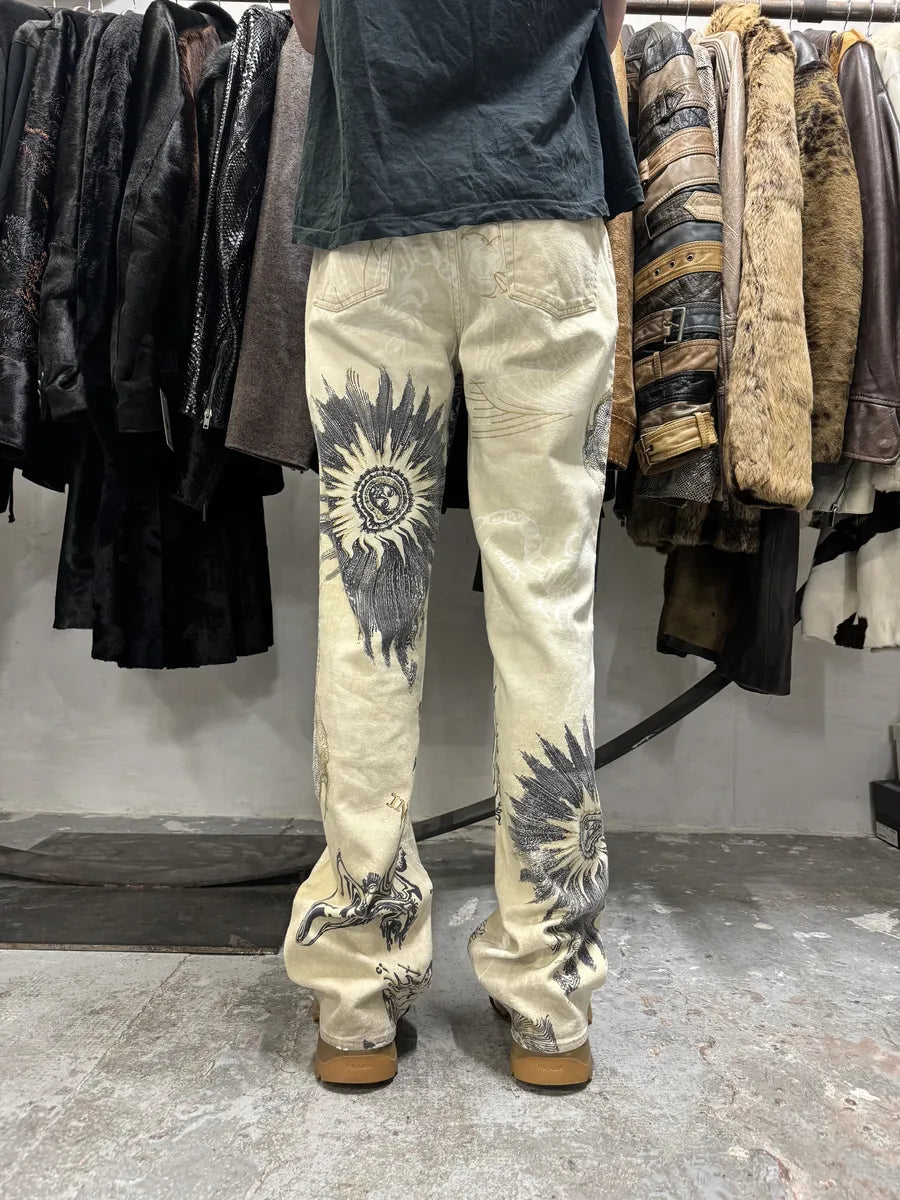 AW2003 Cavalli Astrology Beige Deus Pants (S) AjPqitc 2