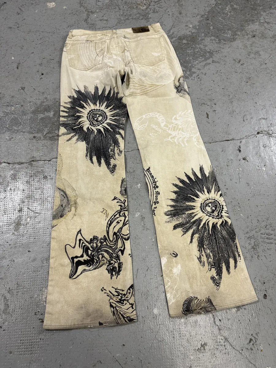 AW2003 Cavalli Astrology Beige Deus Pants (S) AjPqitc 4