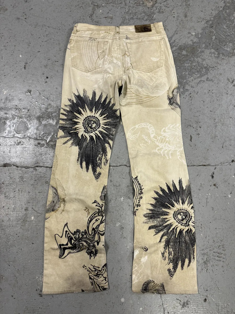 AW2003 Cavalli Astrology Beige Deus Pants (S) AjPqitc 8