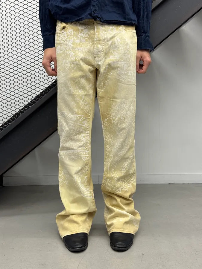 AW2003 Cavalli Beige & White Tribal Pants vMlVwwg 0