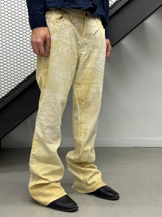 AW2003 Cavalli Beige & White Tribal Pants vMlVwwg 1