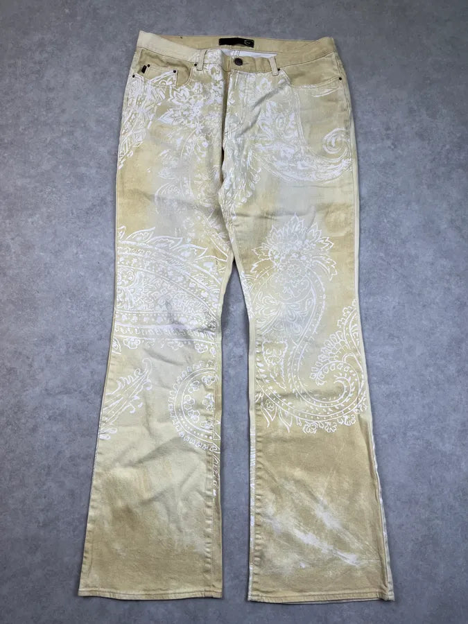 AW2003 Cavalli Beige & White Tribal Pants vMlVwwg 3