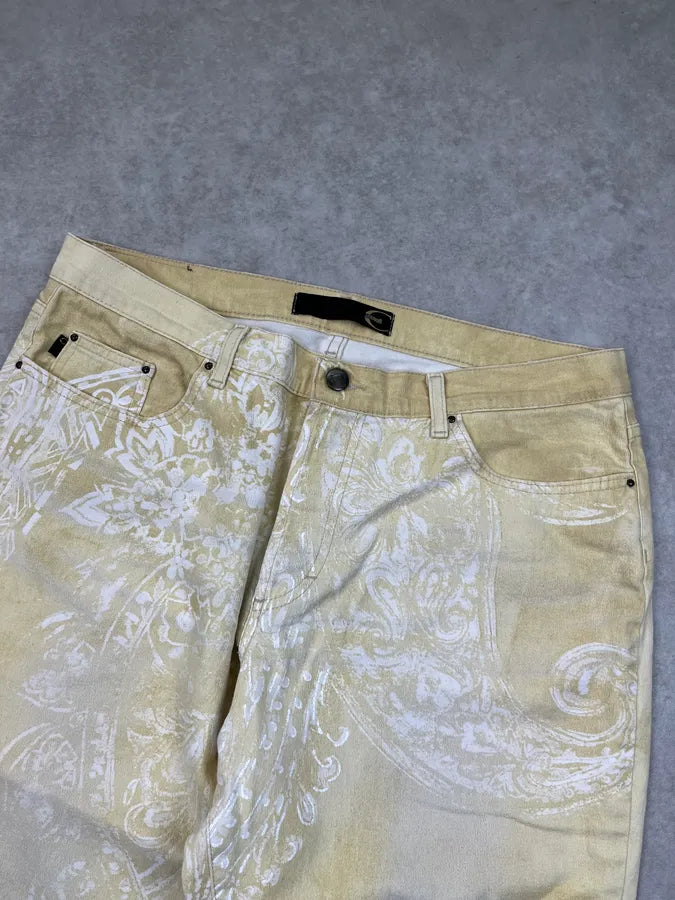 AW2003 Cavalli Beige & White Tribal Pants vMlVwwg 5