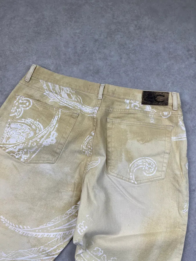 AW2003 Cavalli Beige & White Tribal Pants vMlVwwg 6