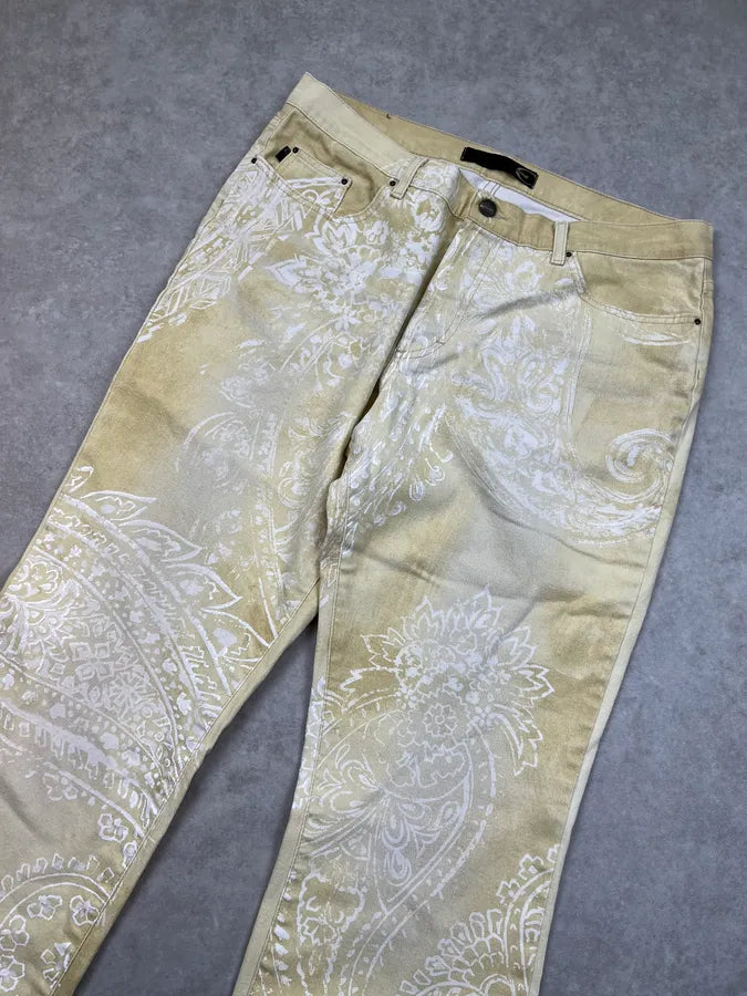AW2003 Cavalli Beige & White Tribal Pants vMlVwwg 7