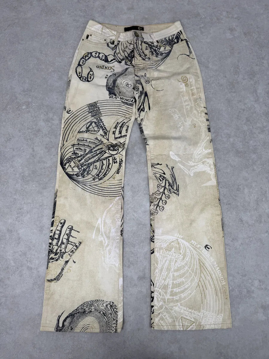 AW2003 Cavalli Beige Astrology Abstract World Pants gGfHDKQ 0