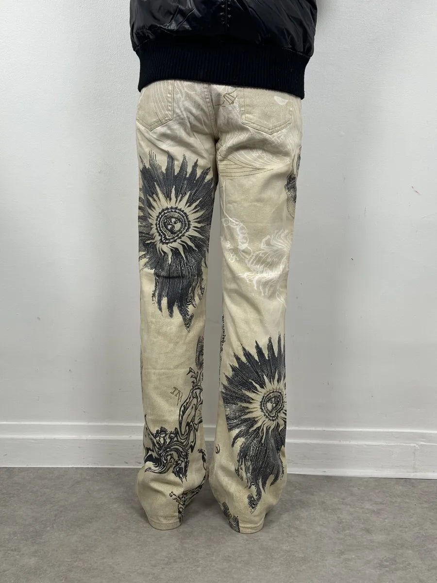 AW2003 Cavalli Beige Astrology Abstract World Pants gGfHDKQ 3