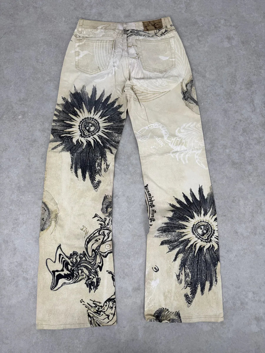 AW2003 Cavalli Beige Astrology Abstract World Pants gGfHDKQ 4
