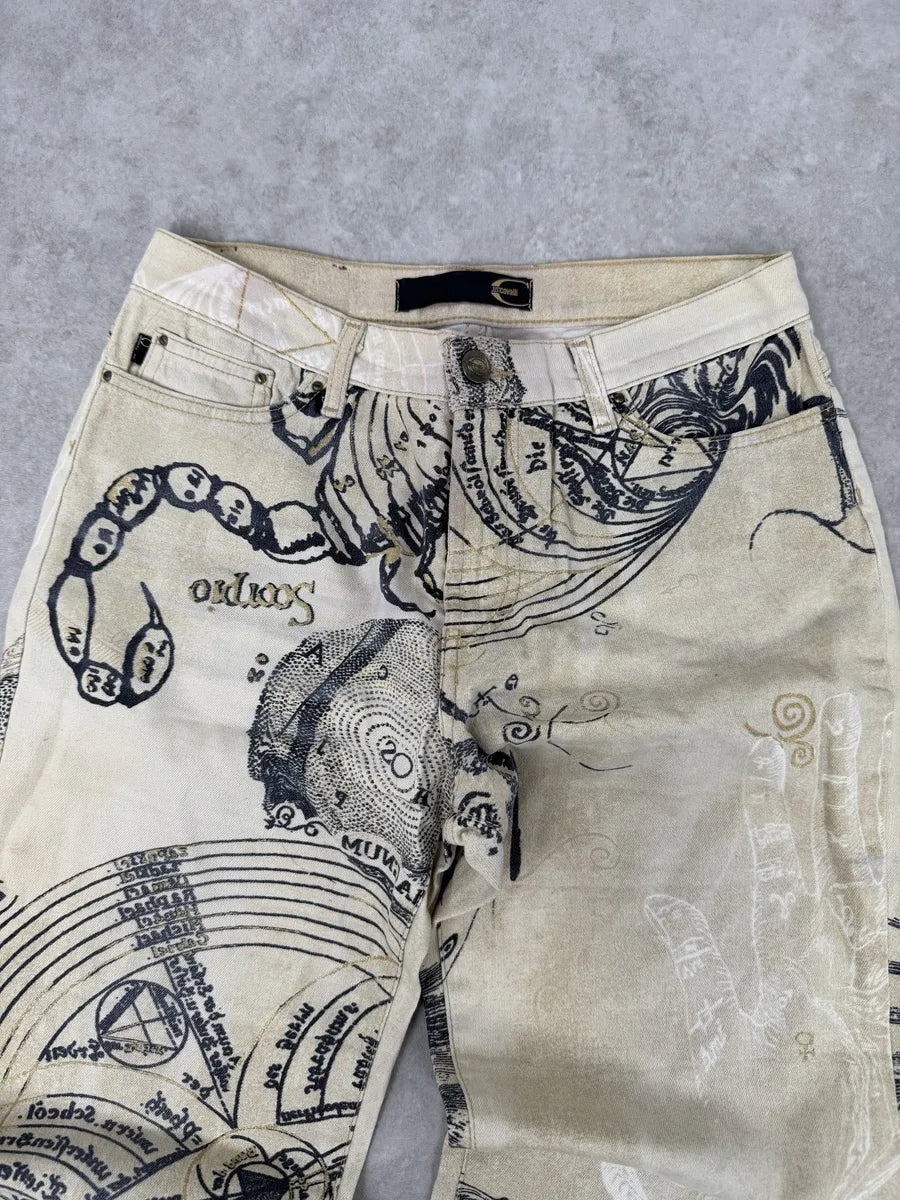 AW2003 Cavalli Beige Astrology Abstract World Pants gGfHDKQ 8