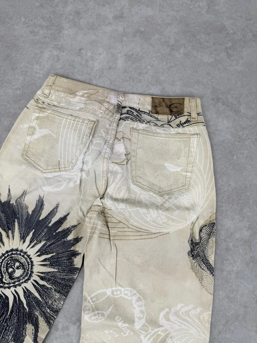 AW2003 Cavalli Beige Astrology Abstract World Pants gGfHDKQ 9