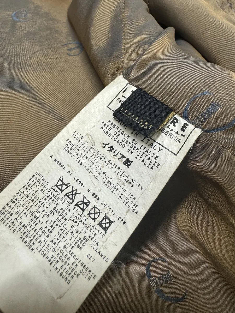 AW2003 Cavalli Beige Textured Eroded Leather Blazer Jacket GKsaGaK 6