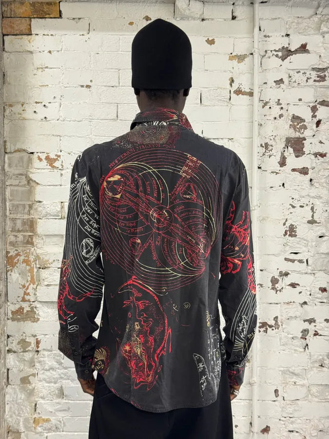AW2003 Cavalli Black & Red Astrology World Shirt cMxFgFa 2
