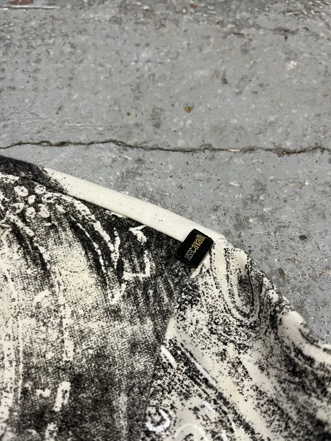 AW2003 Cavalli Black & White Pesley T-Shirt AUrsovX 5