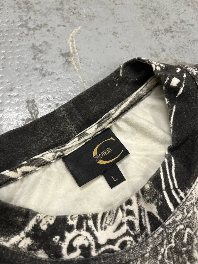 AW2003 Cavalli Black & White Pesley T-Shirt AUrsovX 8