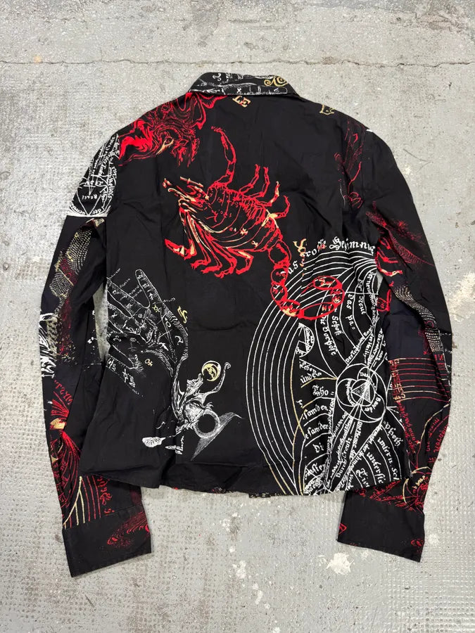 AW2003 Cavalli Black Astrology Balance Shirt (M) vgGChOG 1