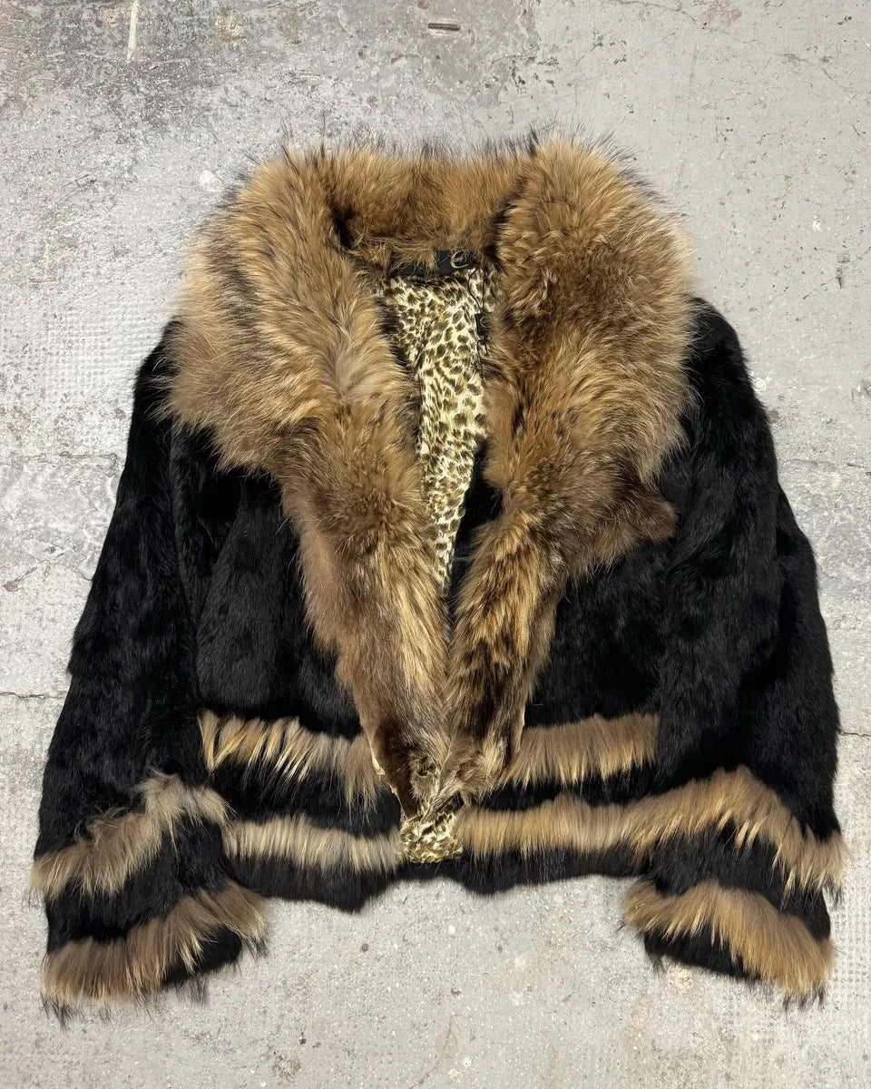 AW2003 Cavalli Black Fur Royal Jacket (L) 0