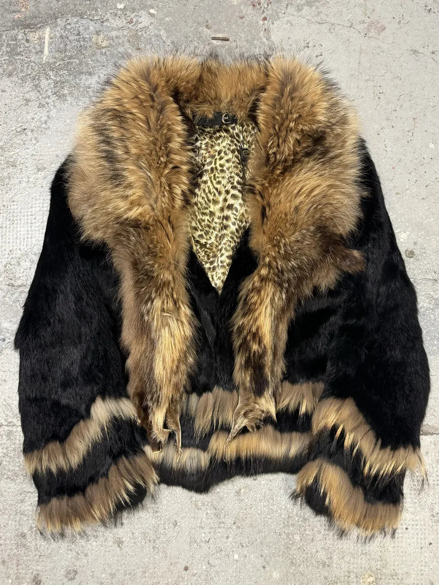 AW2003 Cavalli Black Fur Royal Jacket (L) 1