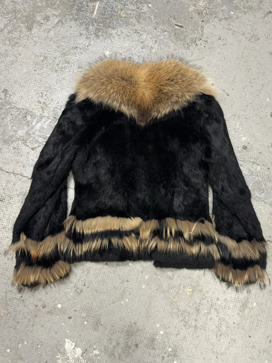 AW2003 Cavalli Black Fur Royal Jacket (L) 2