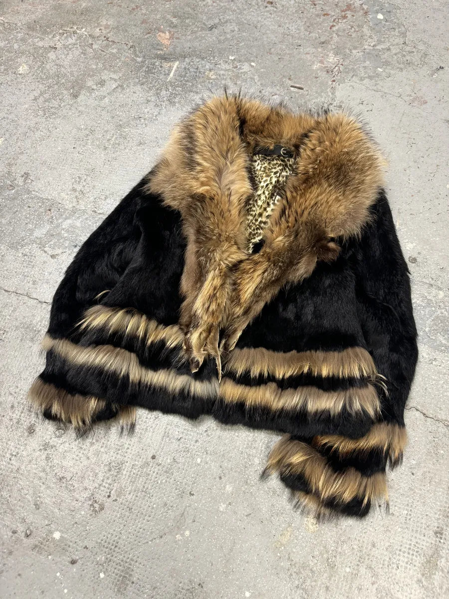 AW2003 Cavalli Black Fur Royal Jacket (L) 6