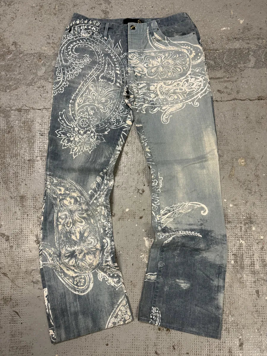 AW2003 Cavalli Blue Asian World Tribal Pants (M) nzImlCh 0