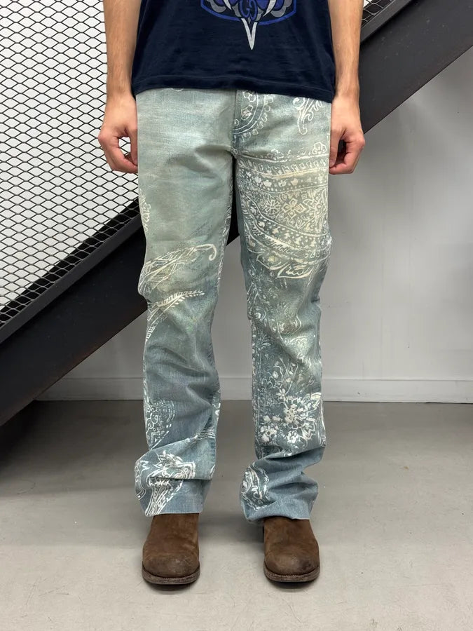 AW2003 Cavalli Blue Paisley Ocean Denim Jeans yyakKBl 1
