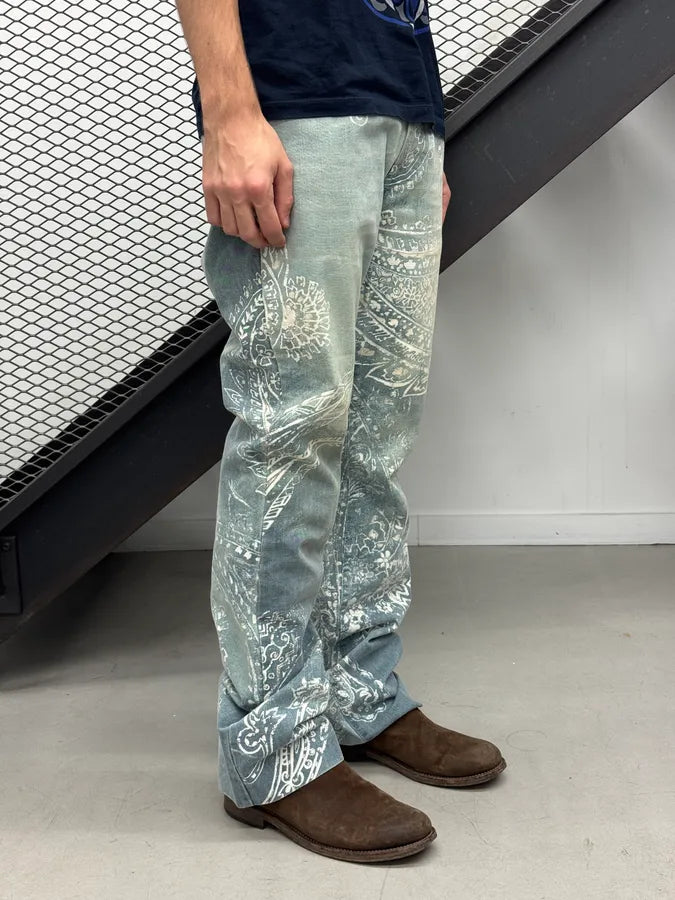 AW2003 Cavalli Blue Paisley Ocean Denim Jeans yyakKBl 2