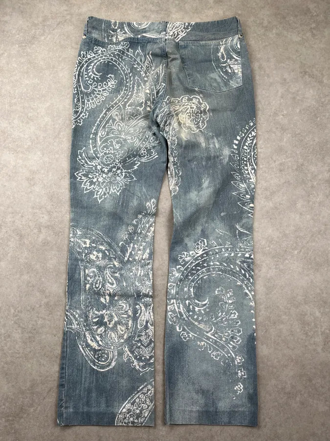 AW2003 Cavalli Blue Paisley Ocean Denim Jeans yyakKBl 4
