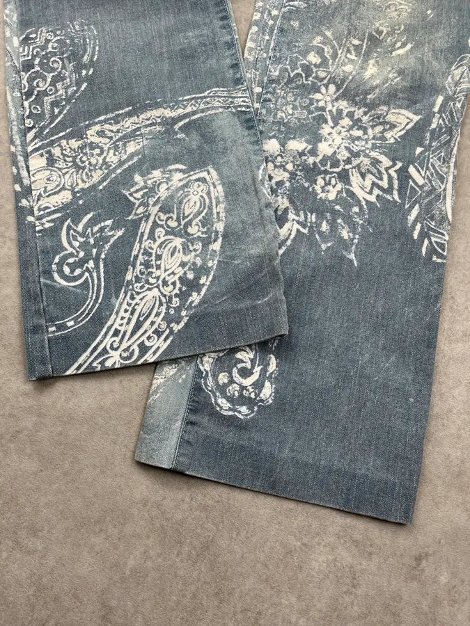 AW2003 Cavalli Blue Paisley Ocean Denim Jeans yyakKBl 7