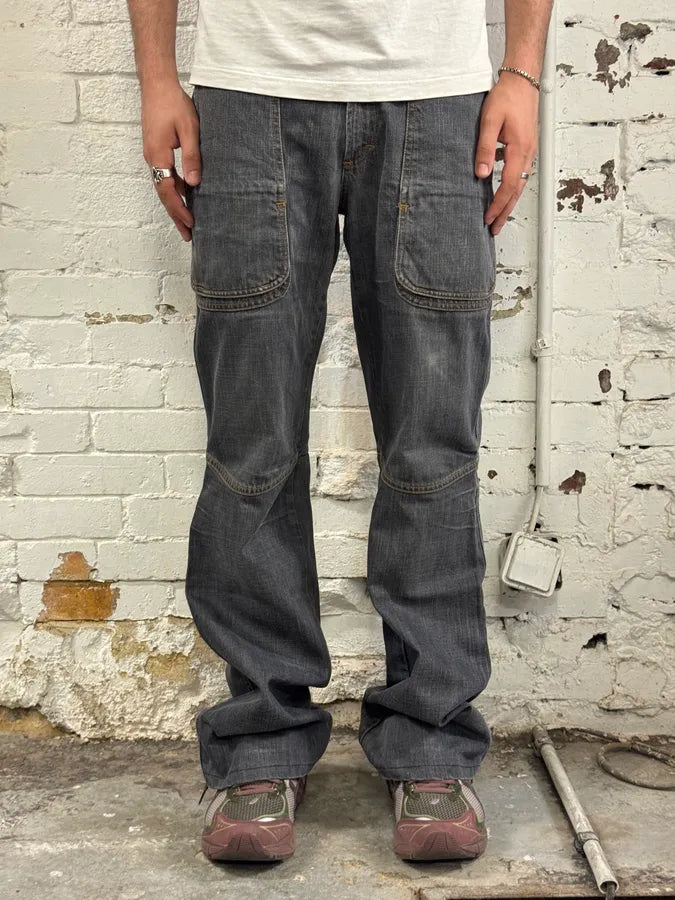 AW2003 Cavalli Cargo Grey Bootcut Denim Jeans dyOdJIM 0