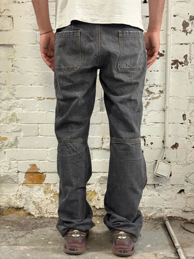 AW2003 Cavalli Cargo Grey Bootcut Denim Jeans dyOdJIM 2