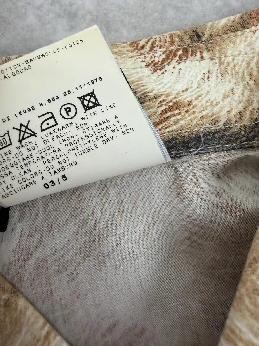 AW2003 Cavalli Cow Print Movement White & Brown Shirt FNTGynX 10