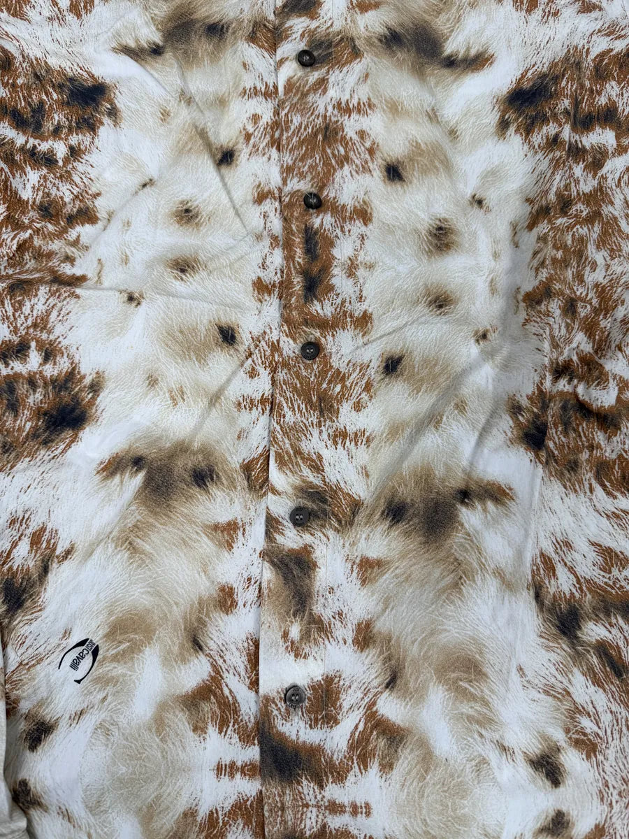 AW2003 Cavalli Cow Print Movement White & Brown Shirt FNTGynX 5