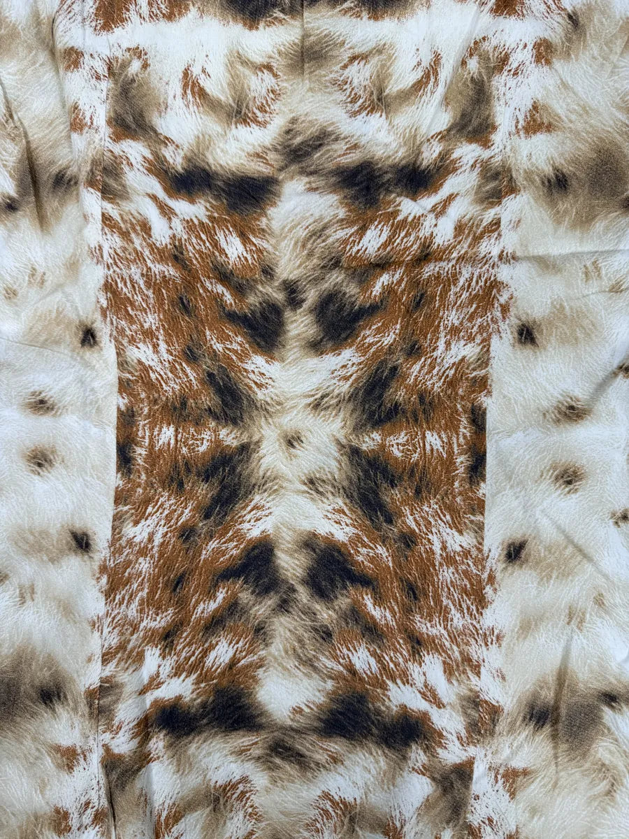 AW2003 Cavalli Cow Print Movement White & Brown Shirt FNTGynX 7
