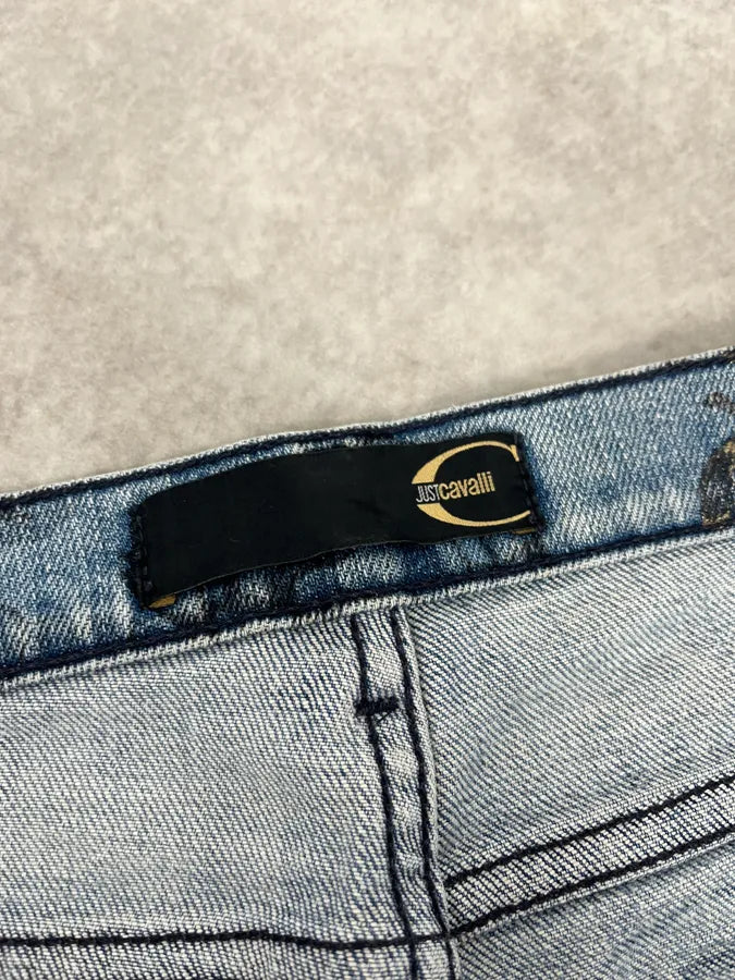 AW2003 Cavalli Fantasy Asian Blue Denim Jeans zoXMAKE 10